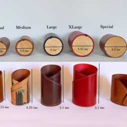 Green Leather Pen Holder, Pencil Cup - thumbnail 4