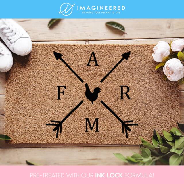 Farm Door Mat - Farmhouse Doormat Housewarming Gifts Farm Welcome Adventure Gift Chicken - image 1
