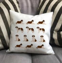 Personalised St Bernard Dog Country Canvas Cushion - Customised Owner & Lover Linen Puppy Cover With Inner Filler - thumbnail 3