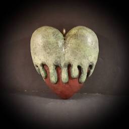 The Evil Queen's Poisoned Apple Inspired Solid Wood Heart With Brass Hook - thumbnail 2
