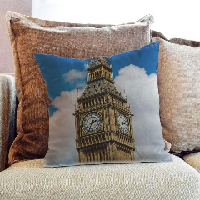 Big Ben London Photography - Decorative Pillow Throw Cushion Fabric , Case Cover Or With Filling