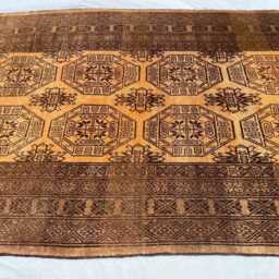 Muted Brown Runner Rug 5x12, Antique Turkmen Wool Rug, Neutral Tribal Hallway Runner, Geometric Afghan Boho Entryway Hand Knott Welcom - thumbnail 4