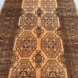 Muted Brown Runner Rug 5x12, Antique Turkmen Wool Rug, Neutral Tribal Hallway Runner, Geometric Afghan Boho Entryway Hand Knott Welcom - thumbnail 3