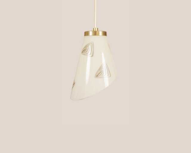 Alma Vintage Pendant Light Mcm Hanging Handcrafted Glass Lamp Retro Ceiling Fixture Yugoslavia Gold Brass - image 1