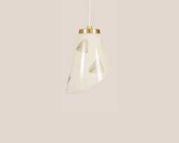 Alma Vintage Pendant Light Mcm Hanging Handcrafted Glass Lamp Retro Ceiling Fixture Yugoslavia Gold Brass - thumbnail 1