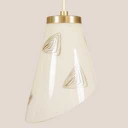 Alma Vintage Pendant Light Mcm Hanging Handcrafted Glass Lamp Retro Ceiling Fixture Yugoslavia Gold Brass - thumbnail 2