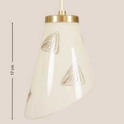 Alma Vintage Pendant Light Mcm Hanging Handcrafted Glass Lamp Retro Ceiling Fixture Yugoslavia Gold Brass - thumbnail 4