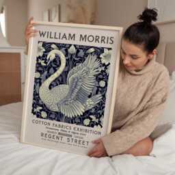 William Morris Print, Art, Exhibition Poster, Uk, Swan Artwork, Decor - thumbnail 2