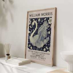 William Morris Print, Art, Exhibition Poster, Uk, Swan Artwork, Decor - thumbnail 3