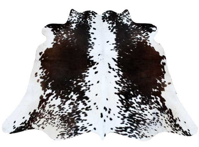 Medium Cowhide Rug - Luxurious Dark Brown & White Hair-On Leather For Modern Living - 44x49 Inches - image 1
