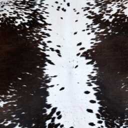 Medium Cowhide Rug - Luxurious Dark Brown & White Hair-On Leather For Modern Living - 44x49 Inches - thumbnail 2