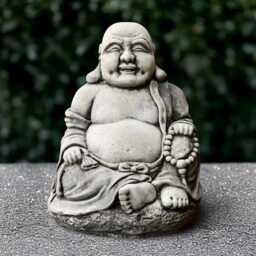 Large Buddha Figurine Concrete Sitting Statue Relaxing Sculpture Outdoor Ornament Front Door Decoration Lover Gift - thumbnail 1