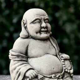 Large Buddha Figurine Concrete Sitting Statue Relaxing Sculpture Outdoor Ornament Front Door Decoration Lover Gift - thumbnail 3