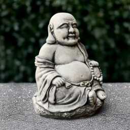 Large Buddha Figurine Concrete Sitting Statue Relaxing Sculpture Outdoor Ornament Front Door Decoration Lover Gift - thumbnail 2