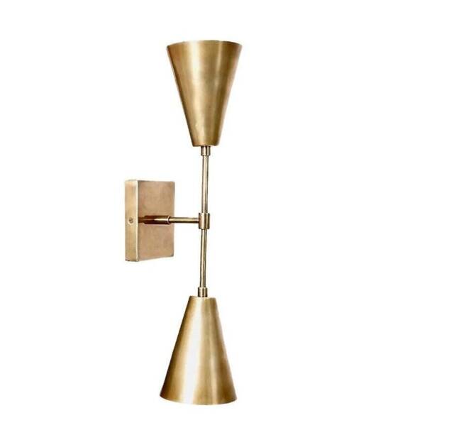 Mid Century Stilnovo Brass Wall Sconce, Handmade Nadia Light - image 1