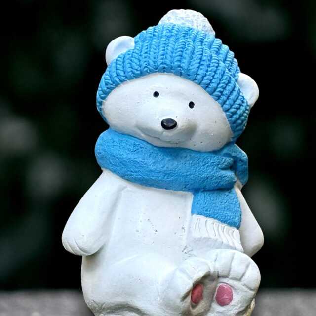 Stone Teddy Bear Statue Concrete Sculpture Outdoor Animal Decoration Handmade Art Front Door Ornament Garden & Home Figurine - image 1