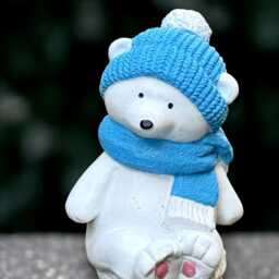 Stone Teddy Bear Statue Concrete Sculpture Outdoor Animal Decoration Handmade Art Front Door Ornament Garden & Home Figurine - thumbnail 2