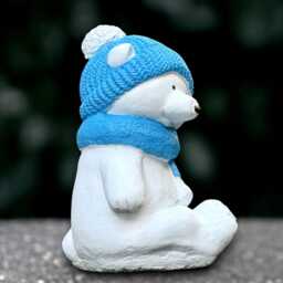Stone Teddy Bear Statue Concrete Sculpture Outdoor Animal Decoration Handmade Art Front Door Ornament Garden & Home Figurine - thumbnail 3