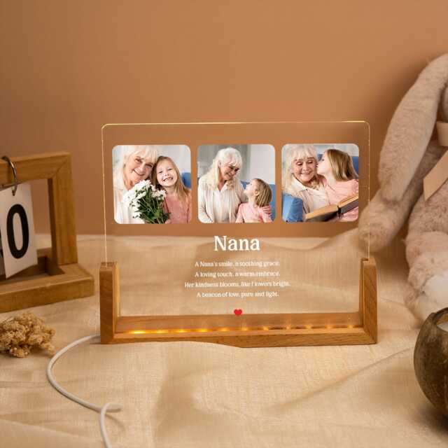 Personalized Nana Photo Night Light For Mom Birthday Gifts For Mimi Mother's Day Gift Keepsake Plaque - image 1