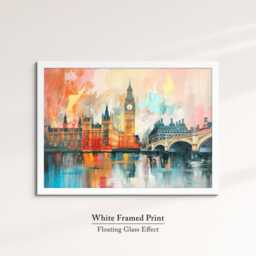 London Big Ben Abstract Oil Painting Framed Print & Canvas Large Sizes Wall Art Poster Travel Home Decor Interior Gift Idea - thumbnail 3