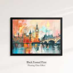 London Big Ben Abstract Oil Painting Framed Print & Canvas Large Sizes Wall Art Poster Travel Home Decor Interior Gift Idea - thumbnail 2
