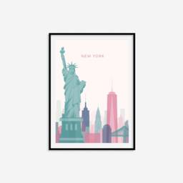 Minimalist New York Print - City Wall Art, Retro Travel Poster, Nyc Print, Living Room Prints, Bedroom Art - thumbnail 3