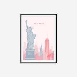 Minimalist New York Print - City Wall Art, Retro Travel Poster, Nyc Print, Living Room Prints, Bedroom Art - thumbnail 2