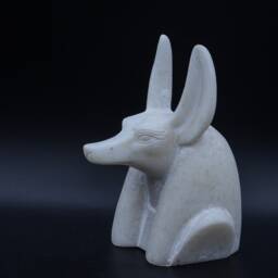 Unique Egyptian God Anubis Head - 4 Style Granite, Marble Stone Made in Egypt - thumbnail 3