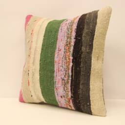Kilim Pillow, Sofa Pillow Boho Pillow, Handwoven Pillow, 18x18 - 45x45 cm Minimalist Decorative Pillow, Cushion Cover Throw Pillow 4Kbf-437 - thumbnail 3