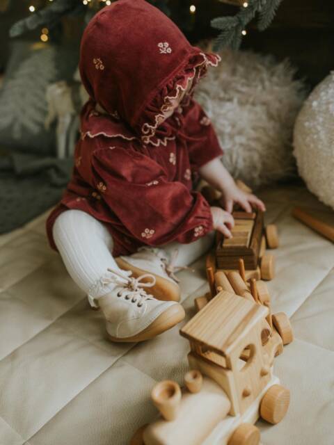 Baby Christmas Gift Locomotive - Wooden Train Set Toy For Toddler, Big Car Toy, Montessori Toys Boys Girls Birthday Gift, Push - image 1