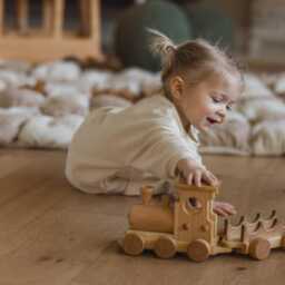 Baby Christmas Gift Locomotive - Wooden Train Set Toy For Toddler, Big Car Toy, Montessori Toys Boys Girls Birthday Gift, Push - thumbnail 4
