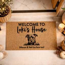 Dog Lover Welcome Mat - Custom Forest's House Sign Unique Scripted Pet D??cor Rug - thumbnail 4