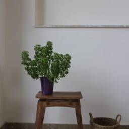 Handmade Walnut Bench Wooden Stool Rustic - thumbnail 2