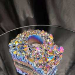 Rainbow Quartz Candle No. 1 Aura, Titanium, Point, Cluster, Gemstone Tealight Holder 1.006G H5.5xw16xd12.5cm - thumbnail 3