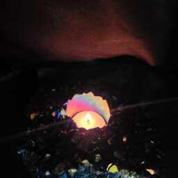 Rainbow Quartz Candle No. 1 Aura, Titanium, Point, Cluster, Gemstone Tealight Holder 1.006G H5.5xw16xd12.5cm - thumbnail 4