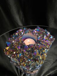 Rainbow Quartz Candle No. 1 Aura, Titanium, Point, Cluster, Gemstone Tealight Holder 1.006G H5.5xw16xd12.5cm - thumbnail 1