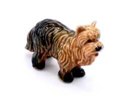 Miniature Ceramic Otterhound Dog Long Haired Standing Animal Pet Little Brown Black Figurine Tiny Statue Small Decoration Collectible Figure - thumbnail 1
