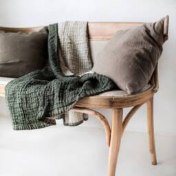 Softened Linen Pillow Cover Stone Washed Accent Cushion - thumbnail 2