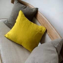 Softened Linen Pillow Cover Stone Washed Accent Cushion - thumbnail 4