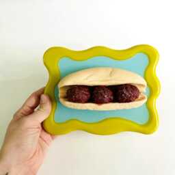 Mini Meatball Sub Wall Hanging Glitter Tray Food Decor - thumbnail 2