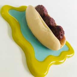 Mini Meatball Sub Wall Hanging Glitter Tray Food Decor - thumbnail 4