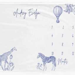Safari Milestone Blanket Monthly Baby Photo Mat - thumbnail 2