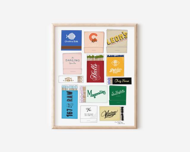 Charleston Matchbook Art Print Colorful South Carolina Wall Decor - image 1