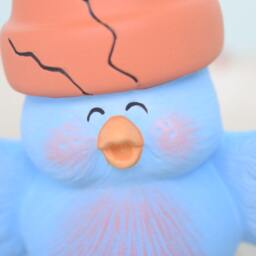 Whimsical Blue Ceramic Garden Birds With Flower Pots - Outdoor Decor, Stocking Stuffers, Miniature Art - thumbnail 3