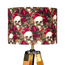 Lampshade Black Red Roses Velvet - Skulls Halloween Witch Gothic Handmade Drum Lamp Shade 25cm 30cm 35cm 40cm 45cm Table Ceiling Lamp
