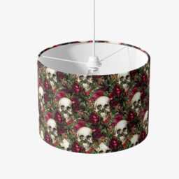 Lampshade Black Red Roses Velvet - Skulls Halloween Witch Gothic Handmade Drum Lamp Shade 25cm 30cm 35cm 40cm 45cm Table Ceiling Lamp - thumbnail 3