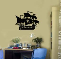 Pirate Ship Vinyl Wall Decal Child Kids Room Interior Decor Art Stickers Mural - #2844Di - thumbnail 1