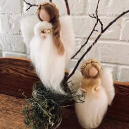 Needle Felted Angel-Fairy Christmas Ornament - thumbnail 2