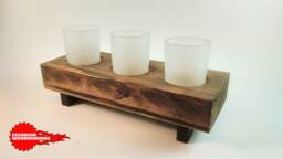 Candle Holder, Wood, Rustic, Primitive, Handmade, Gift, Mantle, Table, Display Piece, Tea Light, Votive Candles - thumbnail 1