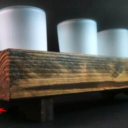 Candle Holder, Wood, Rustic, Primitive, Handmade, Gift, Mantle, Table, Display Piece, Tea Light, Votive Candles - thumbnail 2